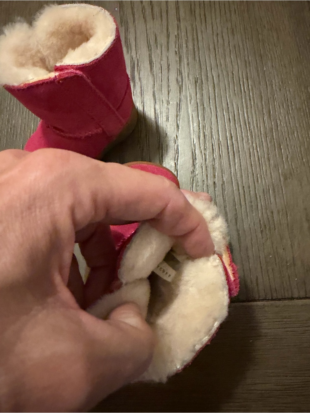 UGG Kids Suede Shearling Winter Boots - Bright Pink - Picture 7 of 7